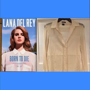 Theory Durlia sheer ivory cream sheer Silk Blouse shirt